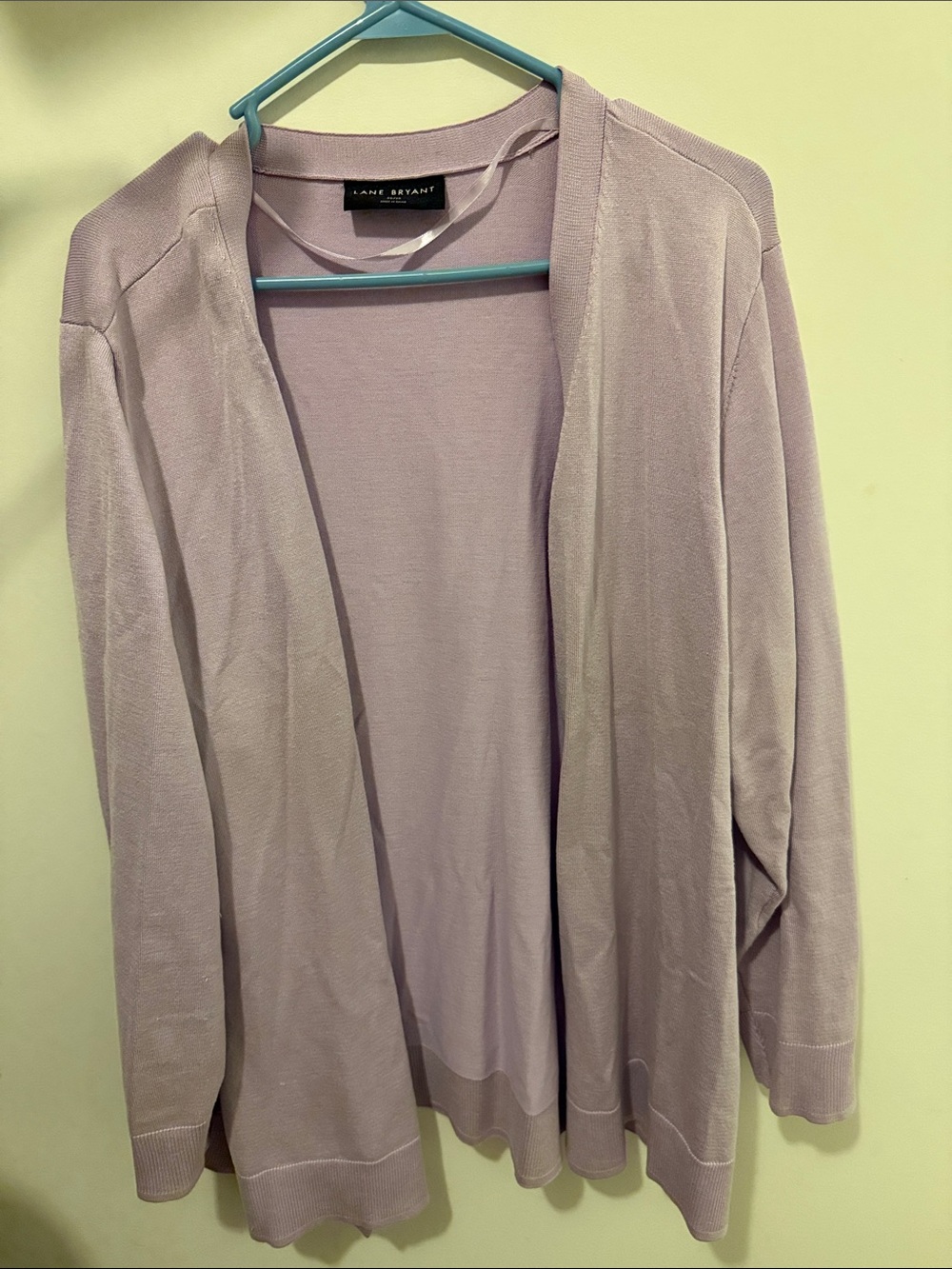 Lane Bryant Lavender Open-Front Cardigan